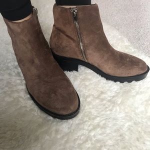 Forever 21 Faux Suede Ankle Boots Brown size 6